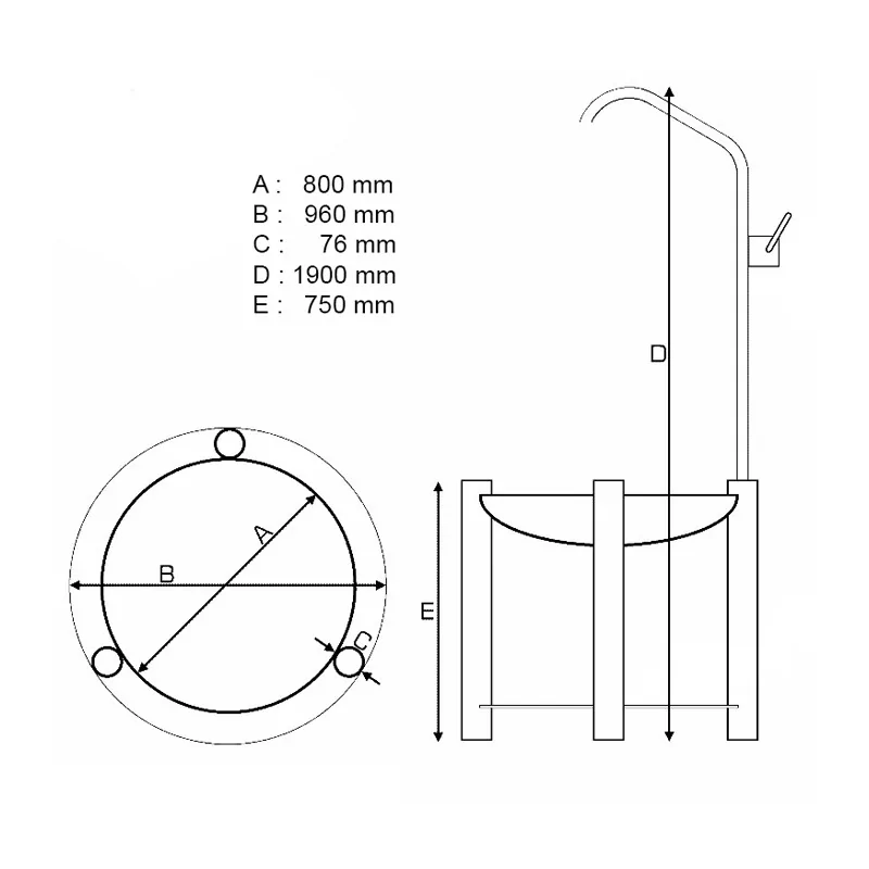 Brasero extérieur XXL Viking 80 cm